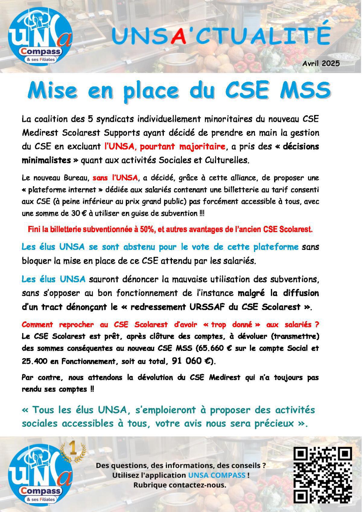 Mise en place cse