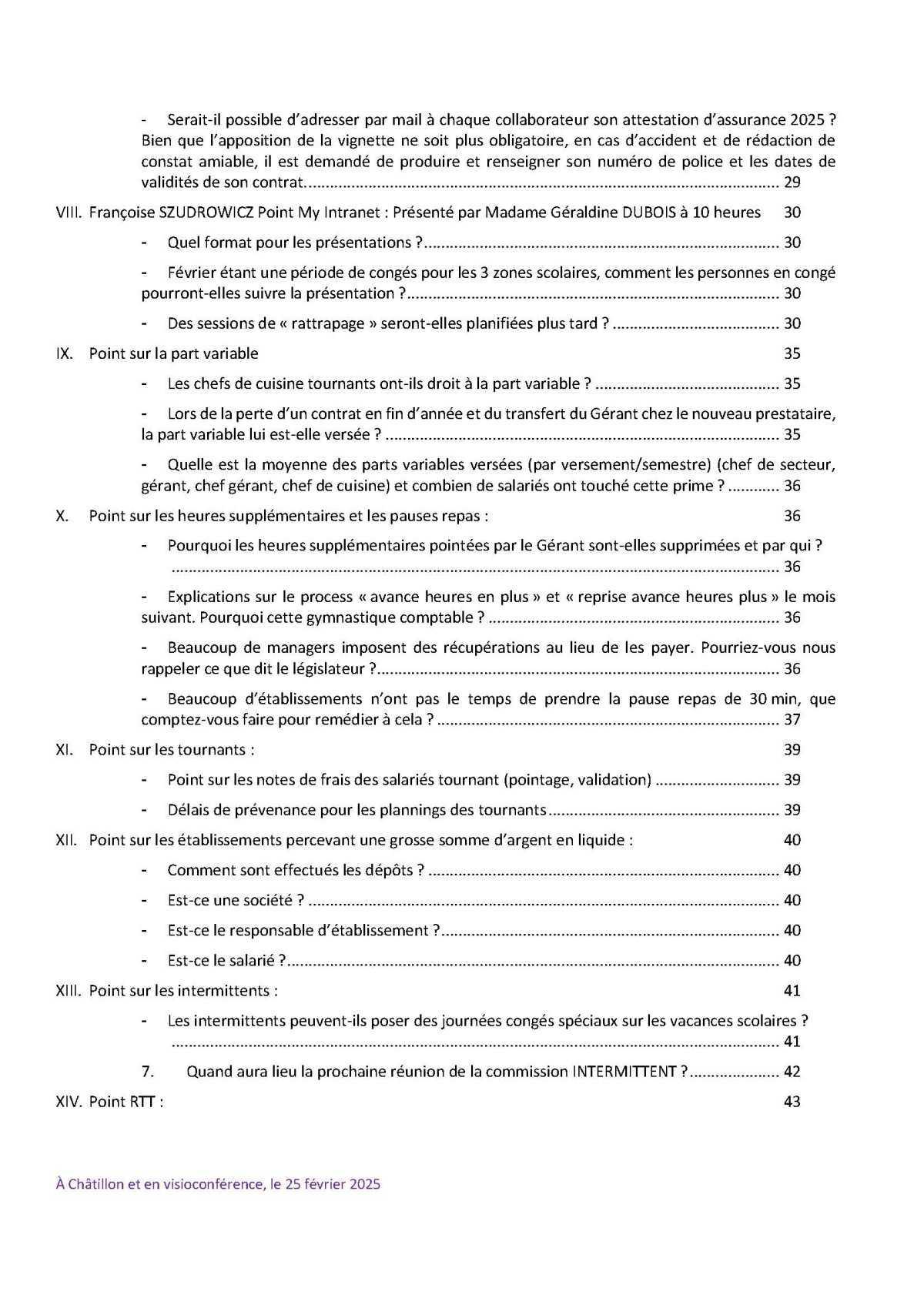 PV du CSE Médisco du 25 Février 2025