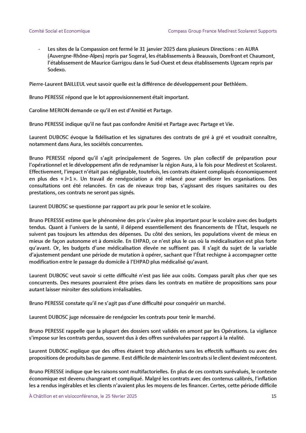 PV du CSE Médisco du 25 Février 2025