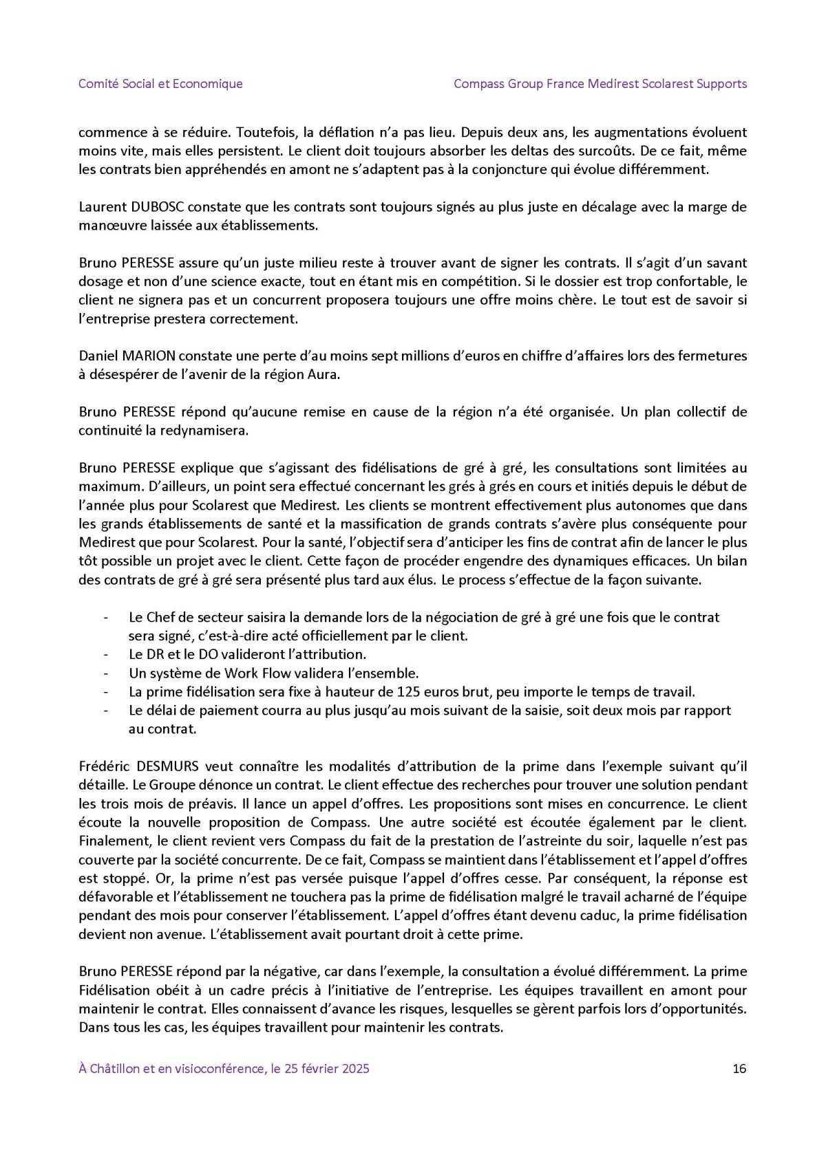 PV du CSE Médisco du 25 Février 2025