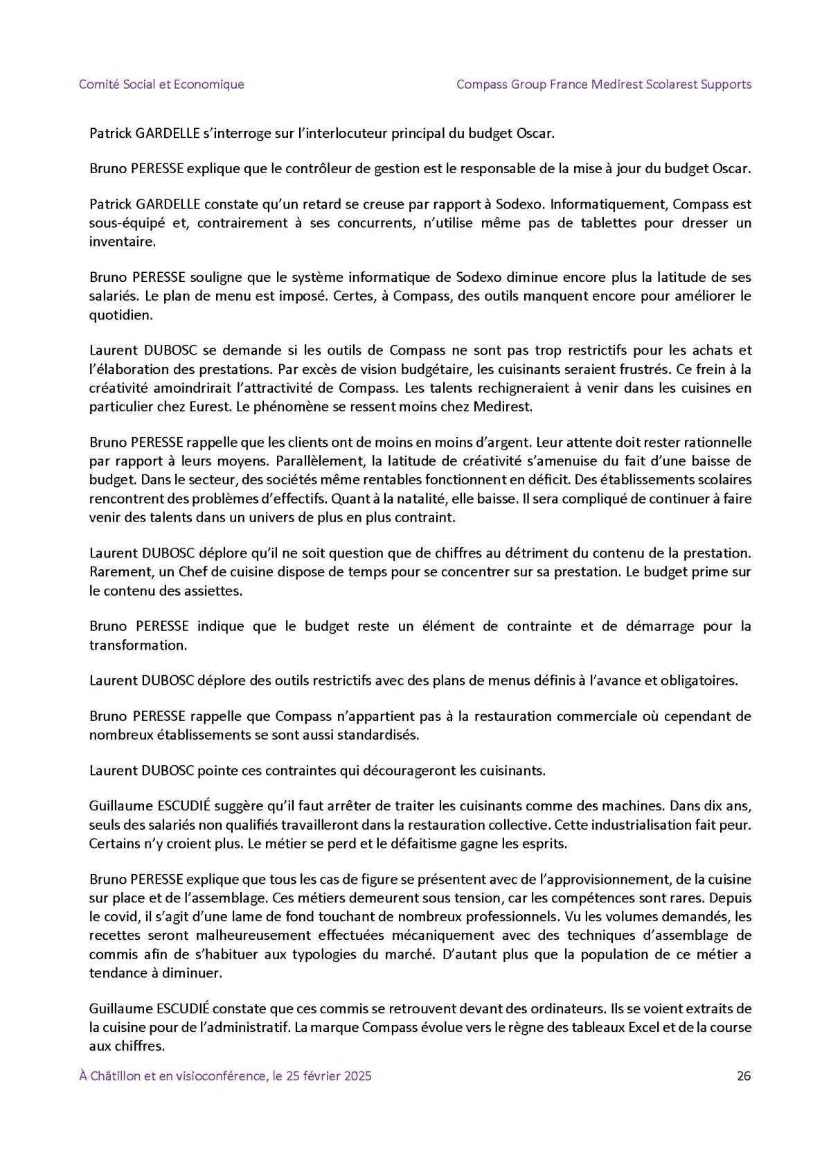 PV du CSE Médisco du 25 Février 2025