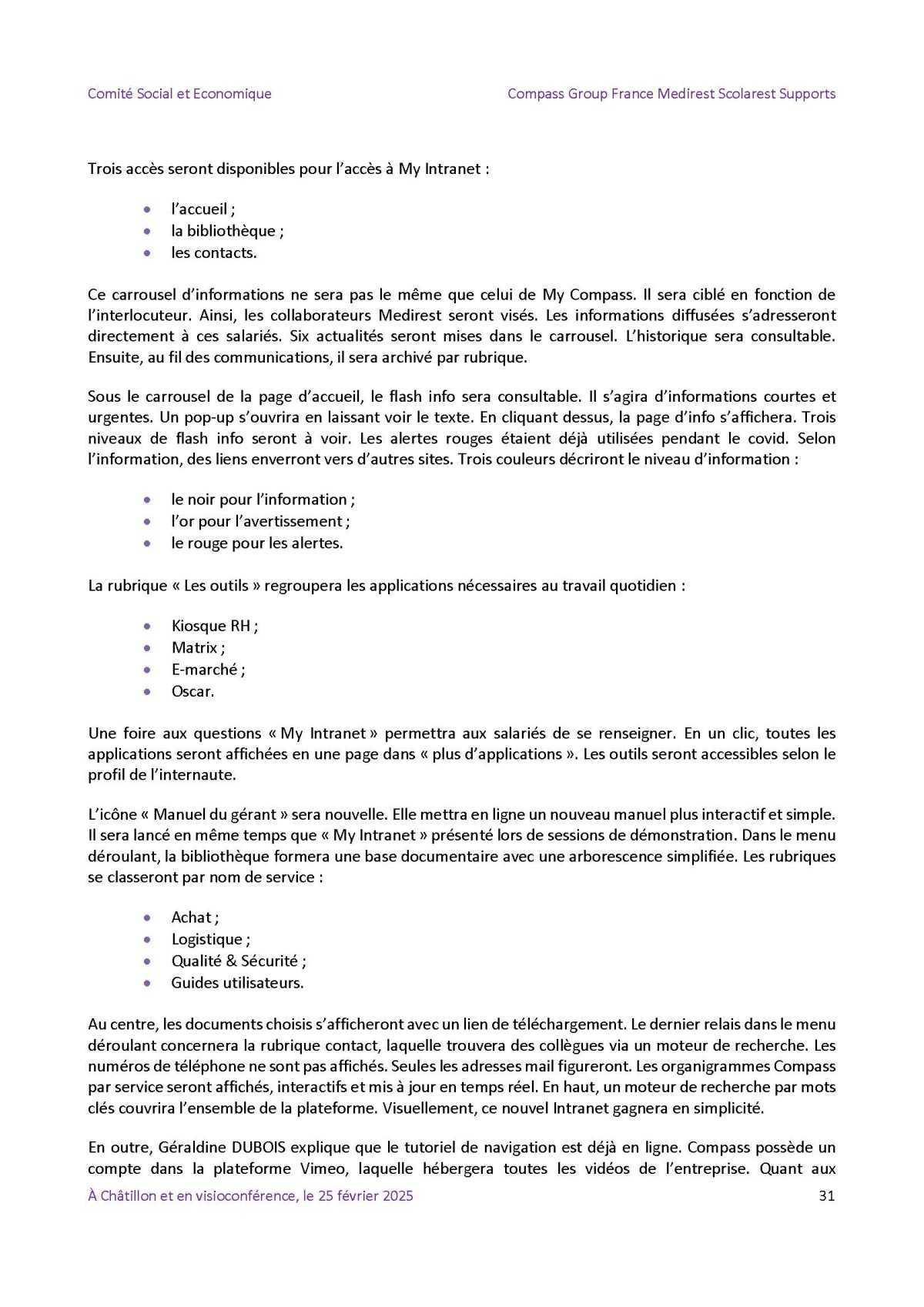 PV du CSE Médisco du 25 Février 2025