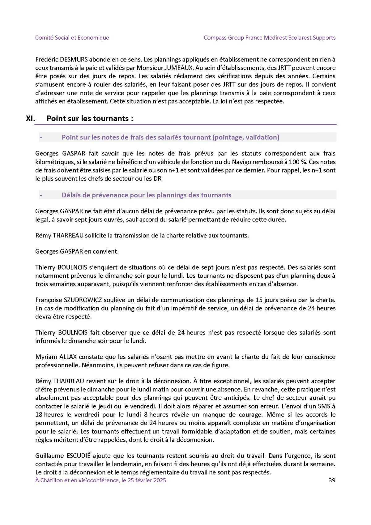 PV du CSE Médisco du 25 Février 2025