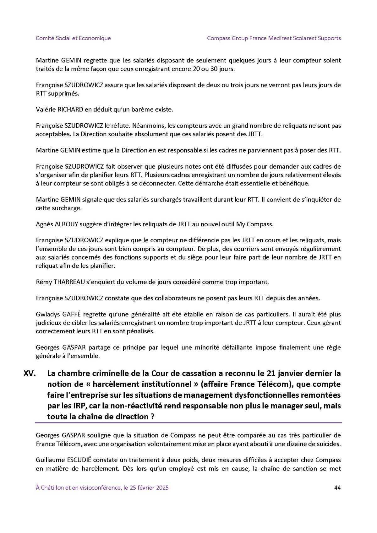 PV du CSE Médisco du 25 Février 2025