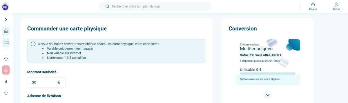 infos comment transformer la subvention HelloCSE en carte physique GRATUITEMENT