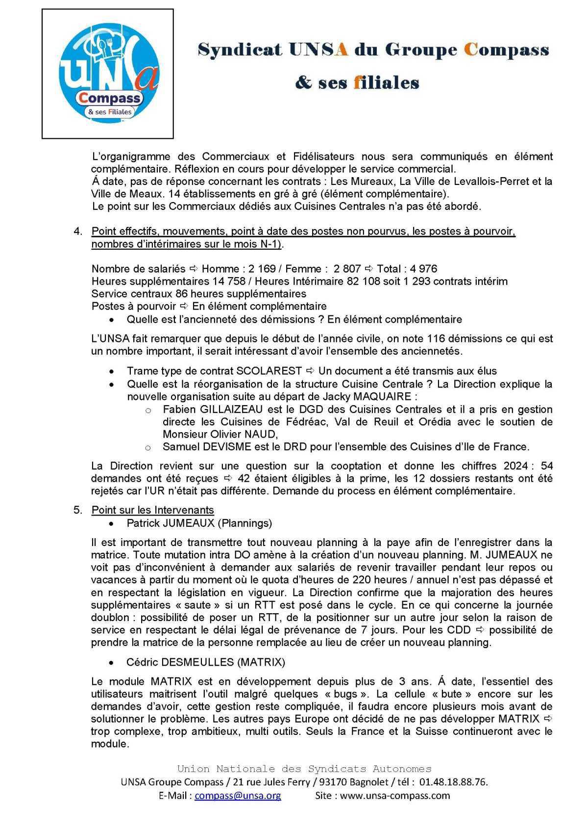 LETTRE D'informations du 23.24 Juin 2025 CSE Médirest/Scolarest