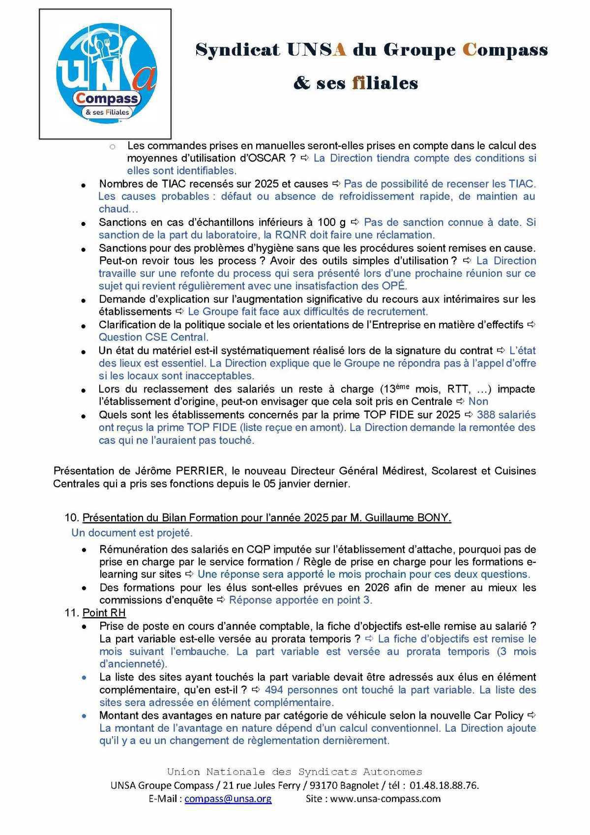 LETTRE D'informations du 28/29 Janvier 2026 CSE Médirest/Scolarest