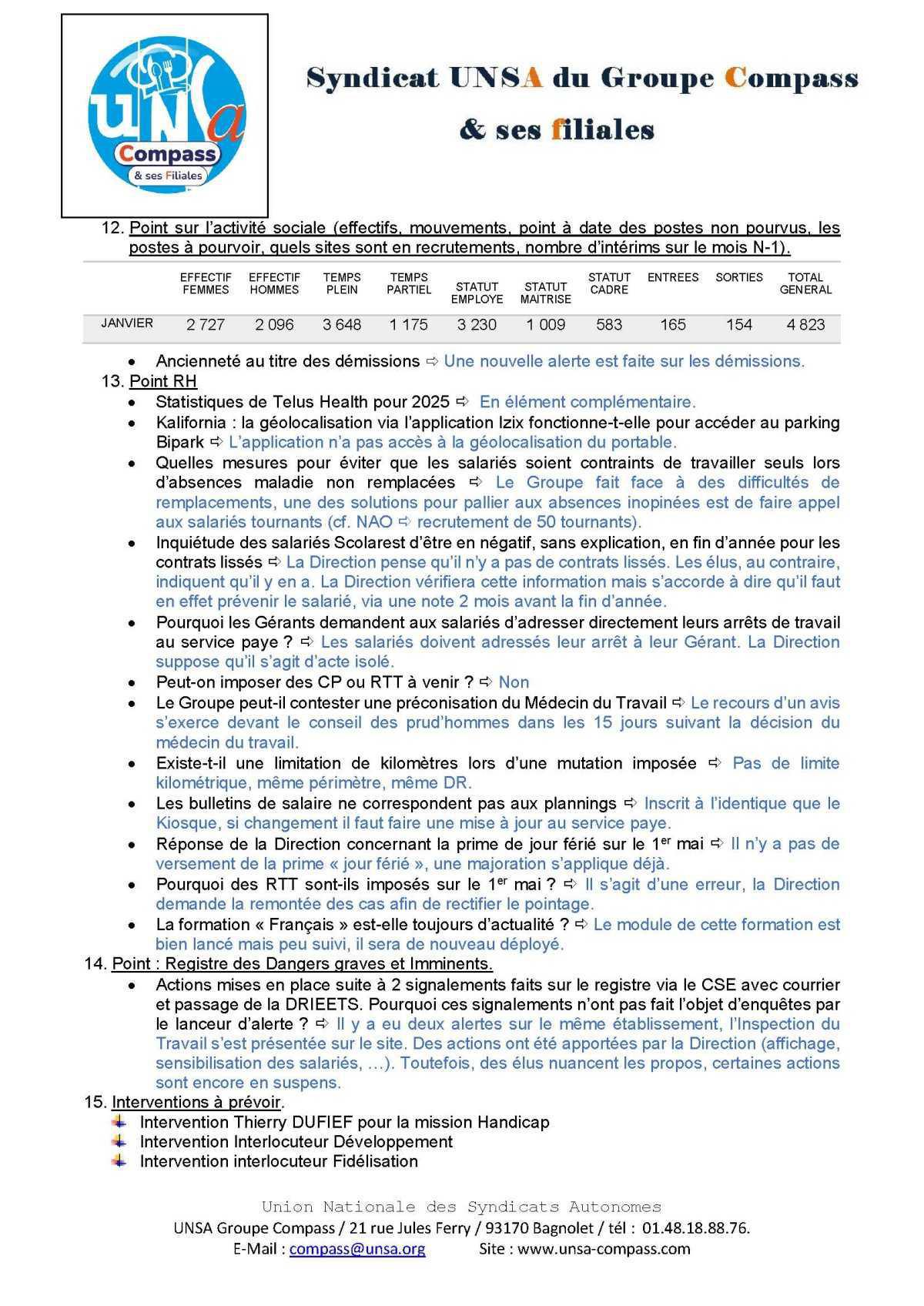 LETTRE D'informations du 25/26 Fevrier 2026 CSE Médirest/Scolarest