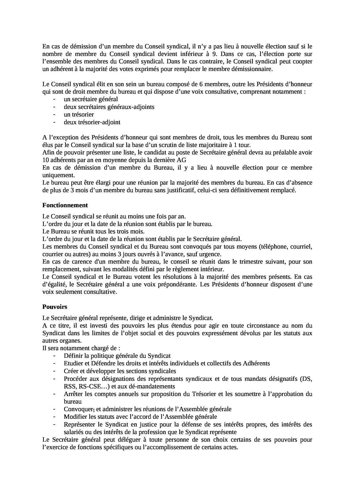 STATUTS ACTUEL