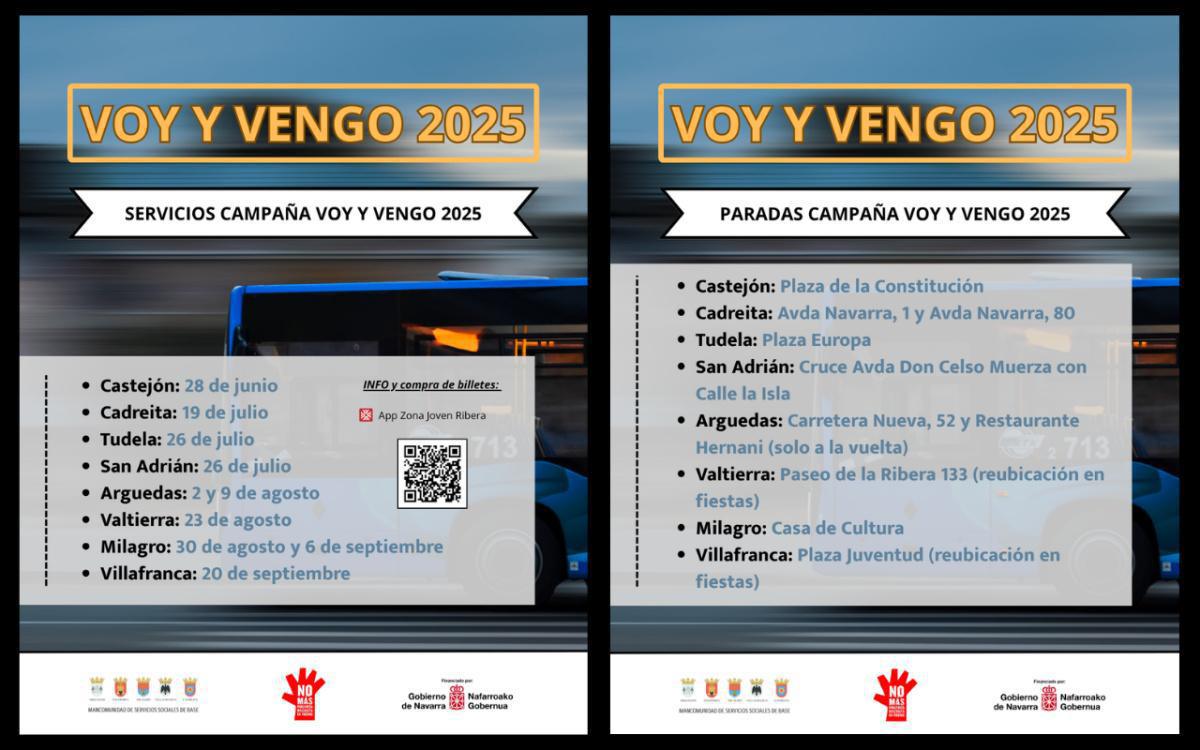 Servicio y paradas campaña Voy y Vengo 2025