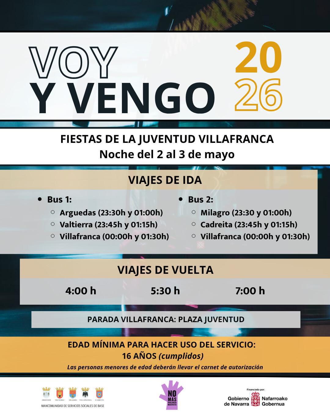 VOY Y VENGO 2026 – Fiestas de la Juventud de Villafranca