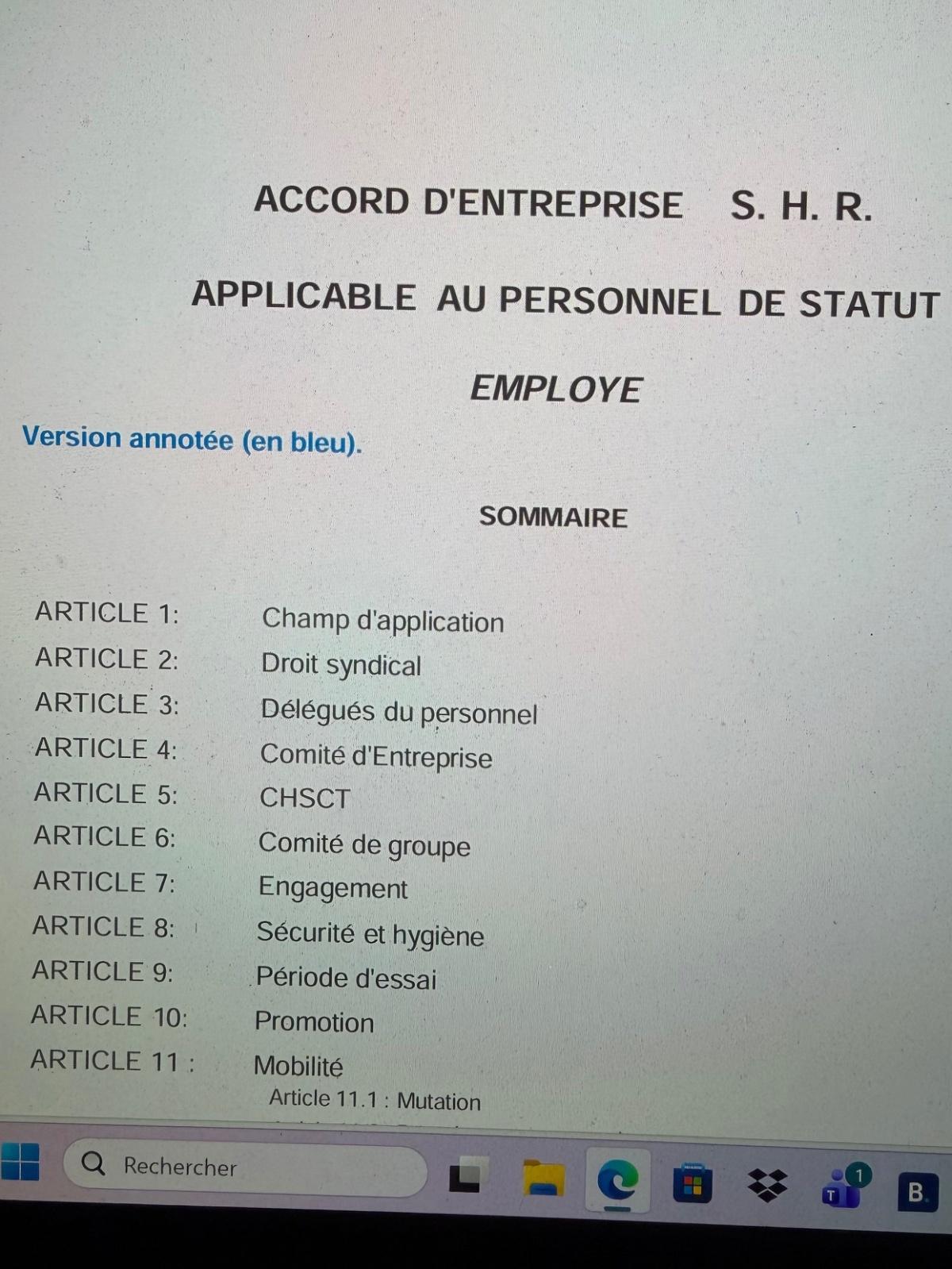 Accord ex SHR annoté employé