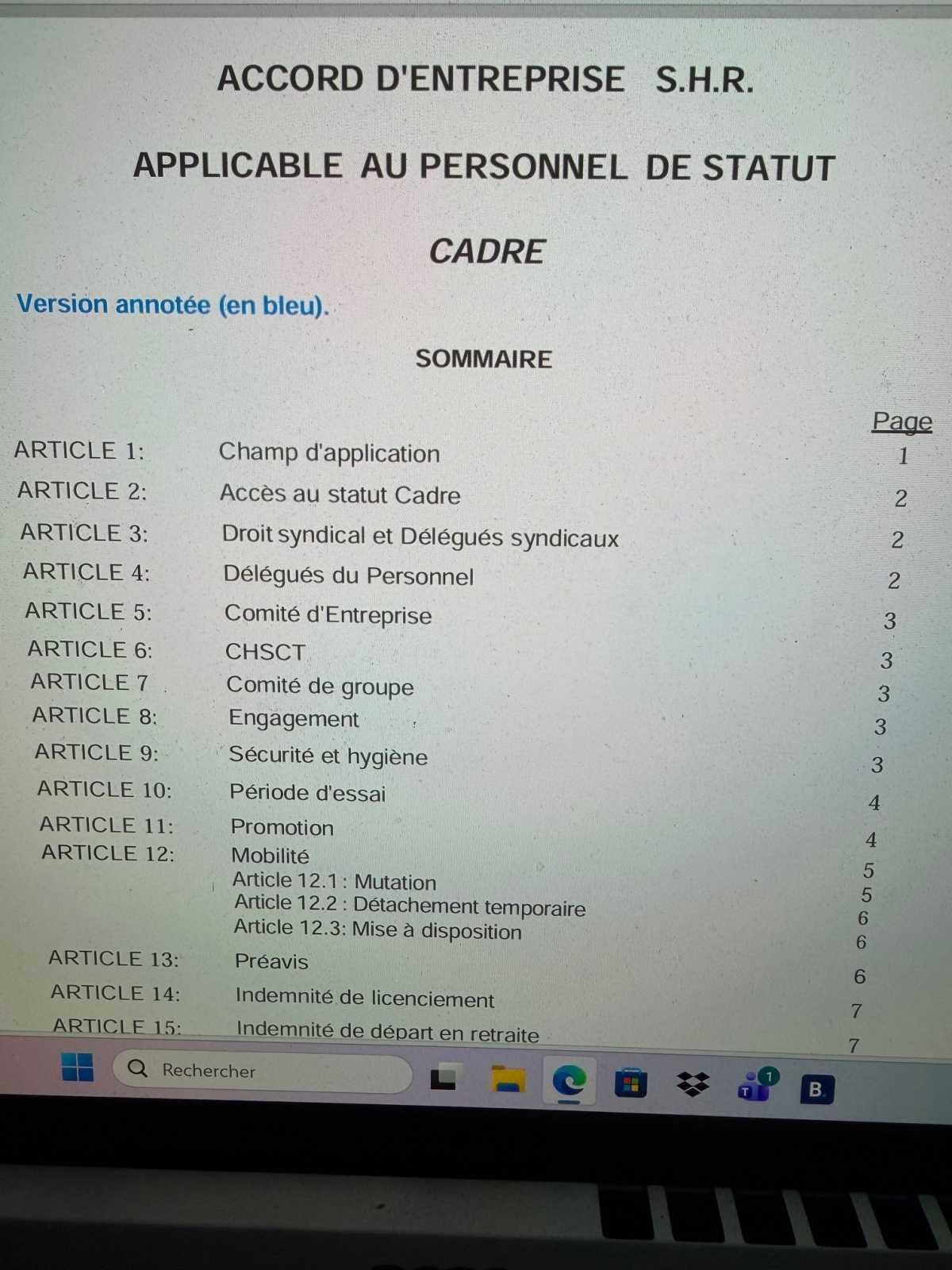 Accord ex SHR annoté Cadre