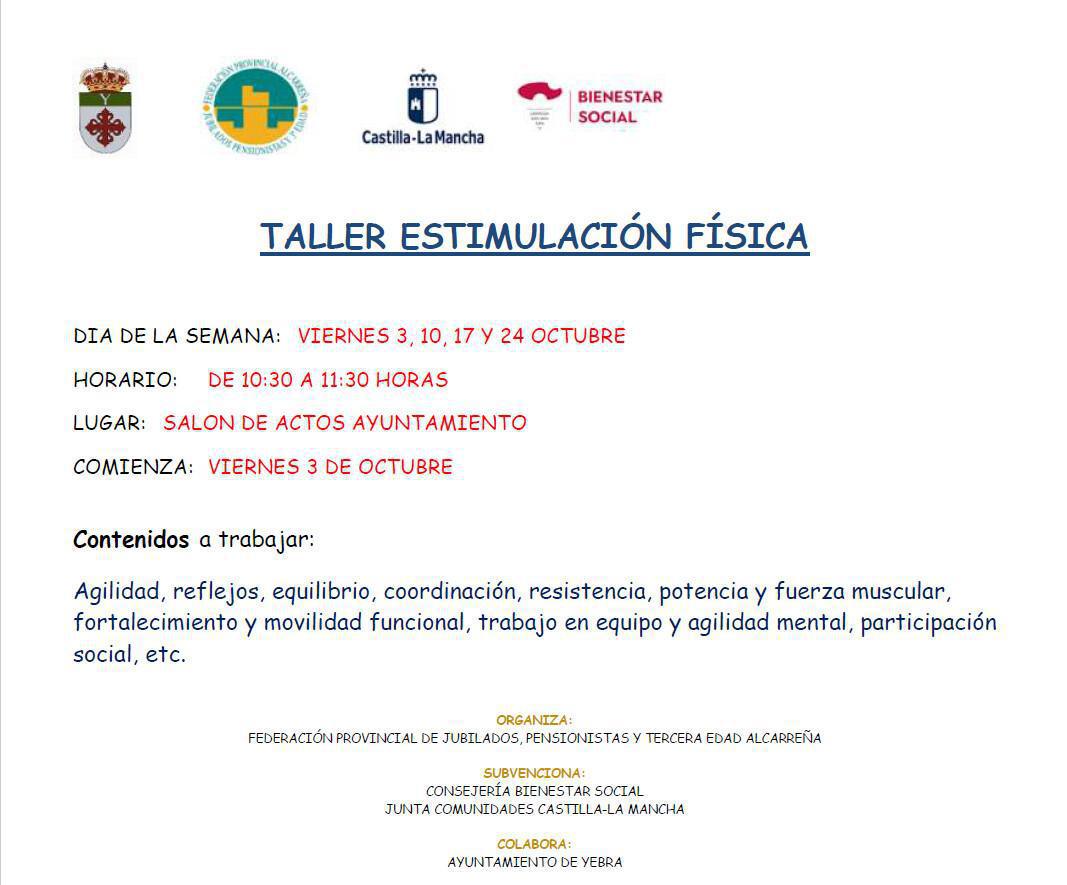 TALLER DE ESTIMULACIÓN FÍSICA