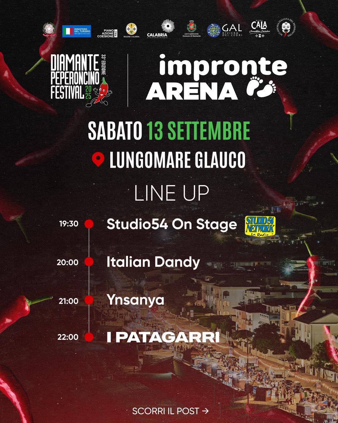 Impronte Arena - Diamante Peperoncino Festival (dalle ore 19.30)