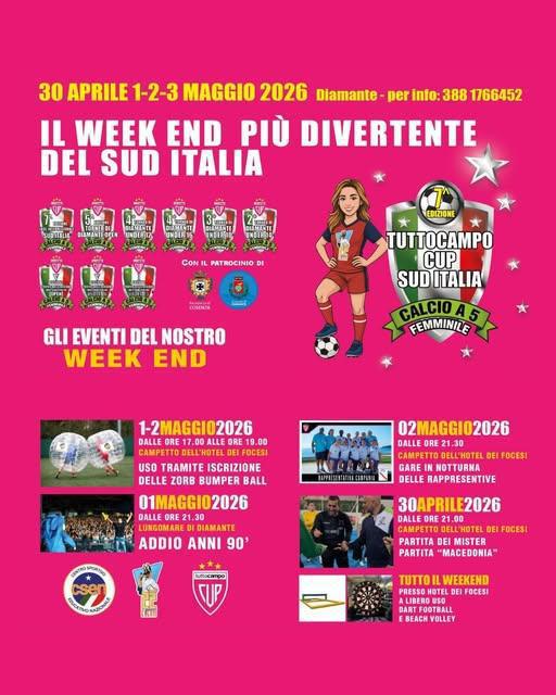7ª edizione della TuttoCampo Cup Sud Italia, torneo di calcio a 5 femminile (dalle ore 21.00)