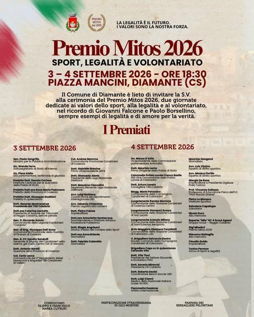 Premio Mitos (dalle ore 18:30)