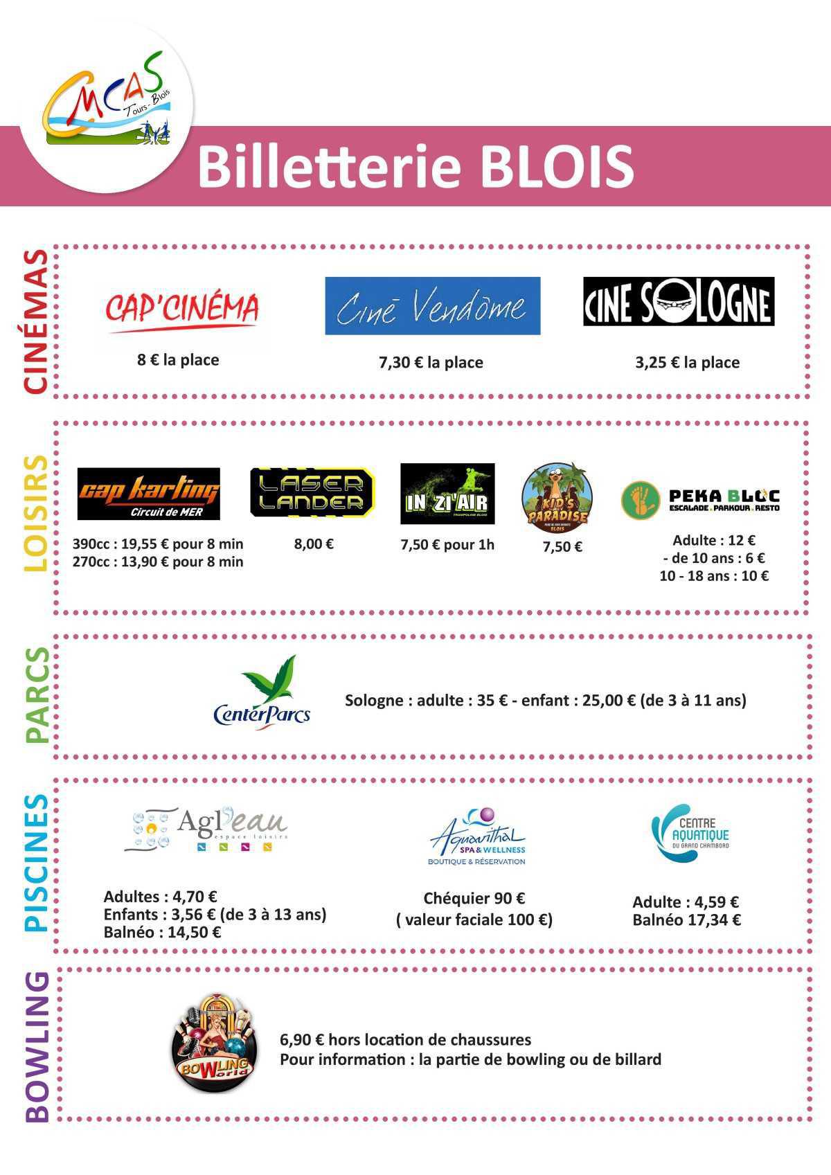 Billetterie CMCAS-SLVie