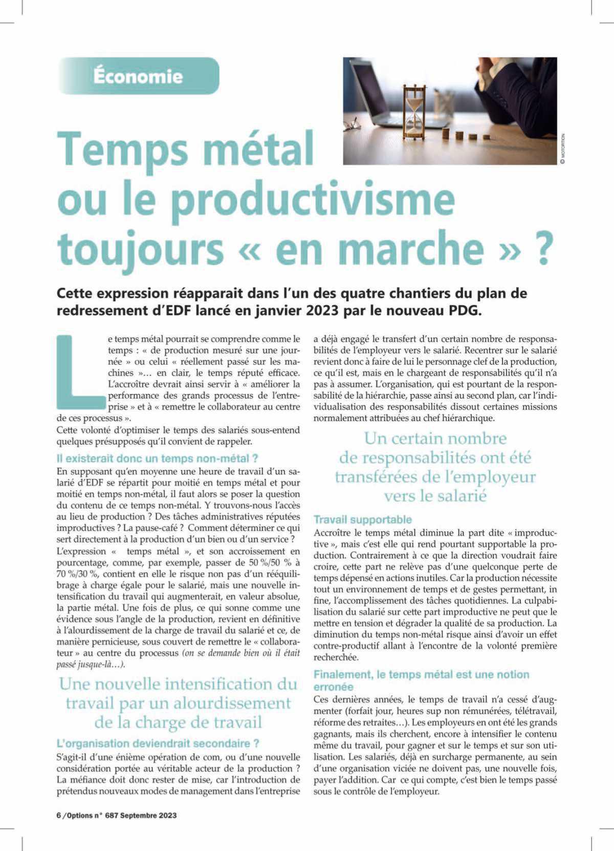 Temps métal ou le productivisme toujours "en marche" ?