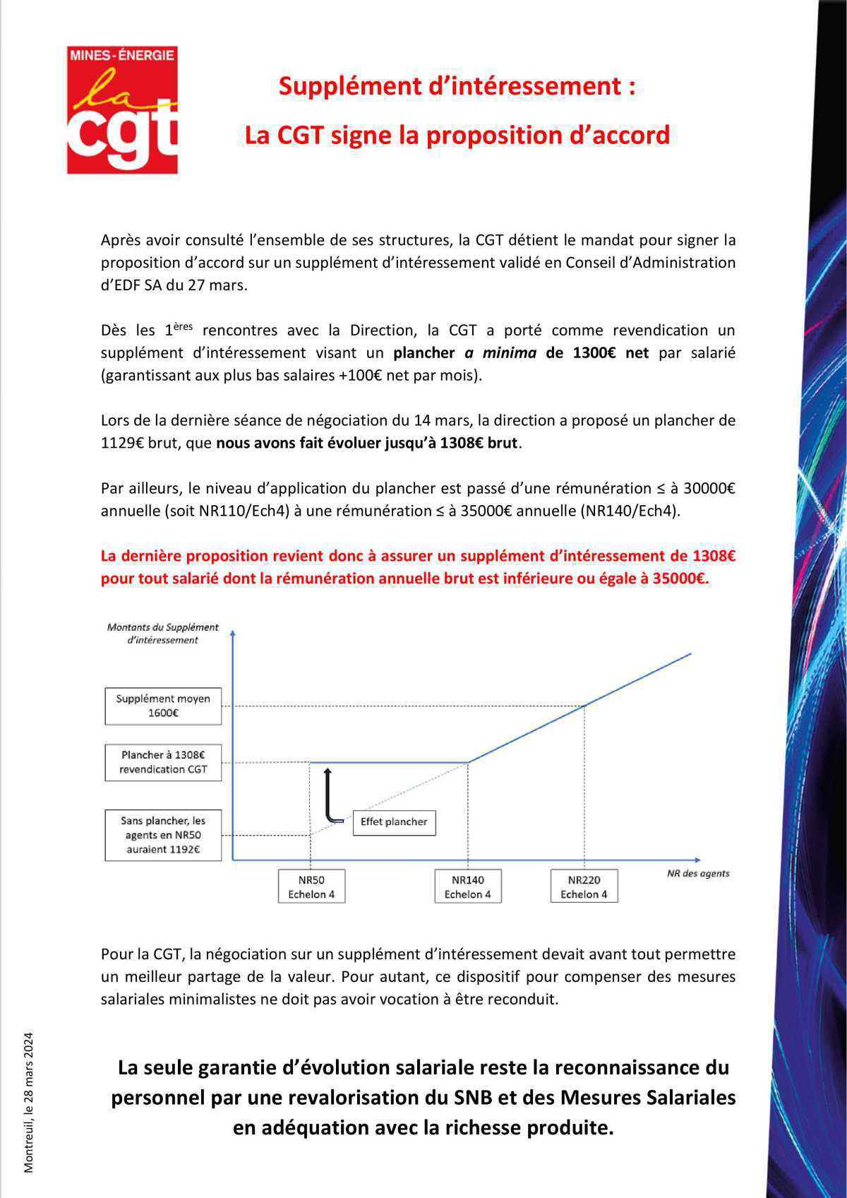 Supplément d'intéressement : La CGT signe la proposition d'accord