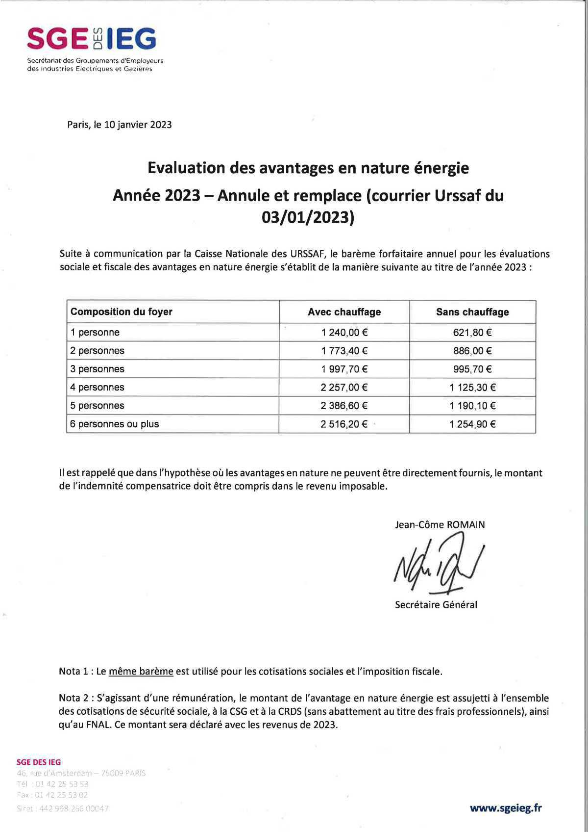 Avantages en Nature Energies et déclaration des revenus 2023