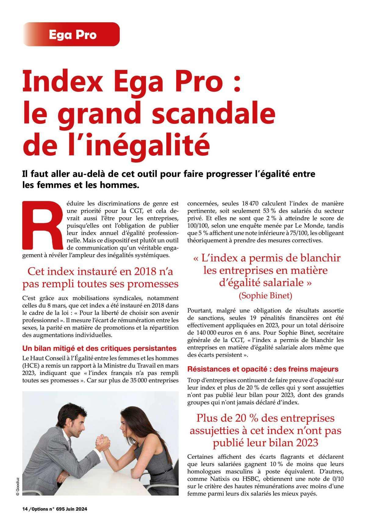 Index Ega Pro : le grand scandale de l’inégalité Index Ega Pro : le grand scandale de l’inégalité