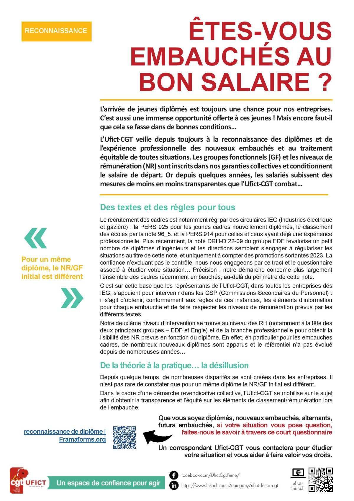 Etes-vous embauchés au bon salaire ? Etes-vous embauchés au bon salaire ?