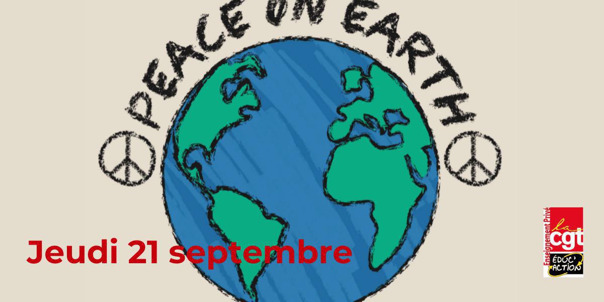 21 septembre : journée mondiale pour la paix