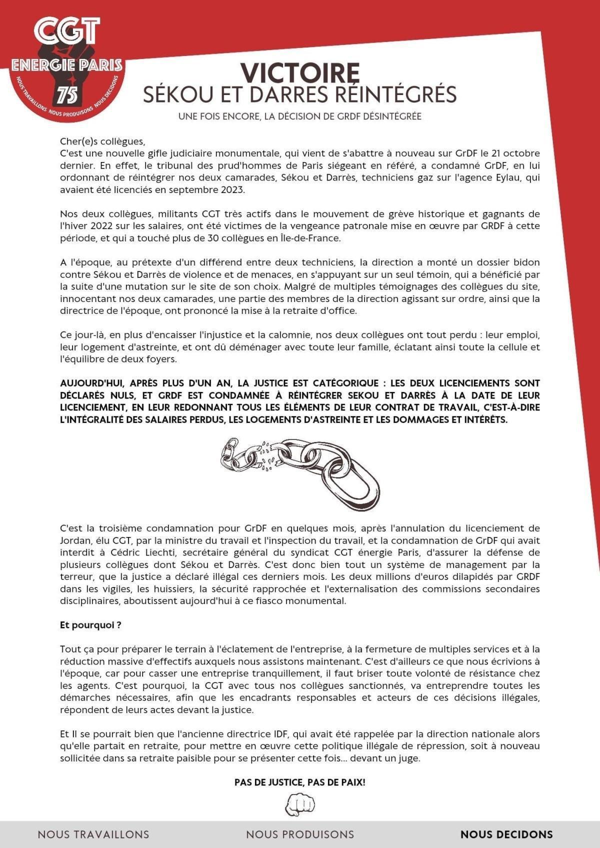 Victoire : Réintégrations après licenciements !