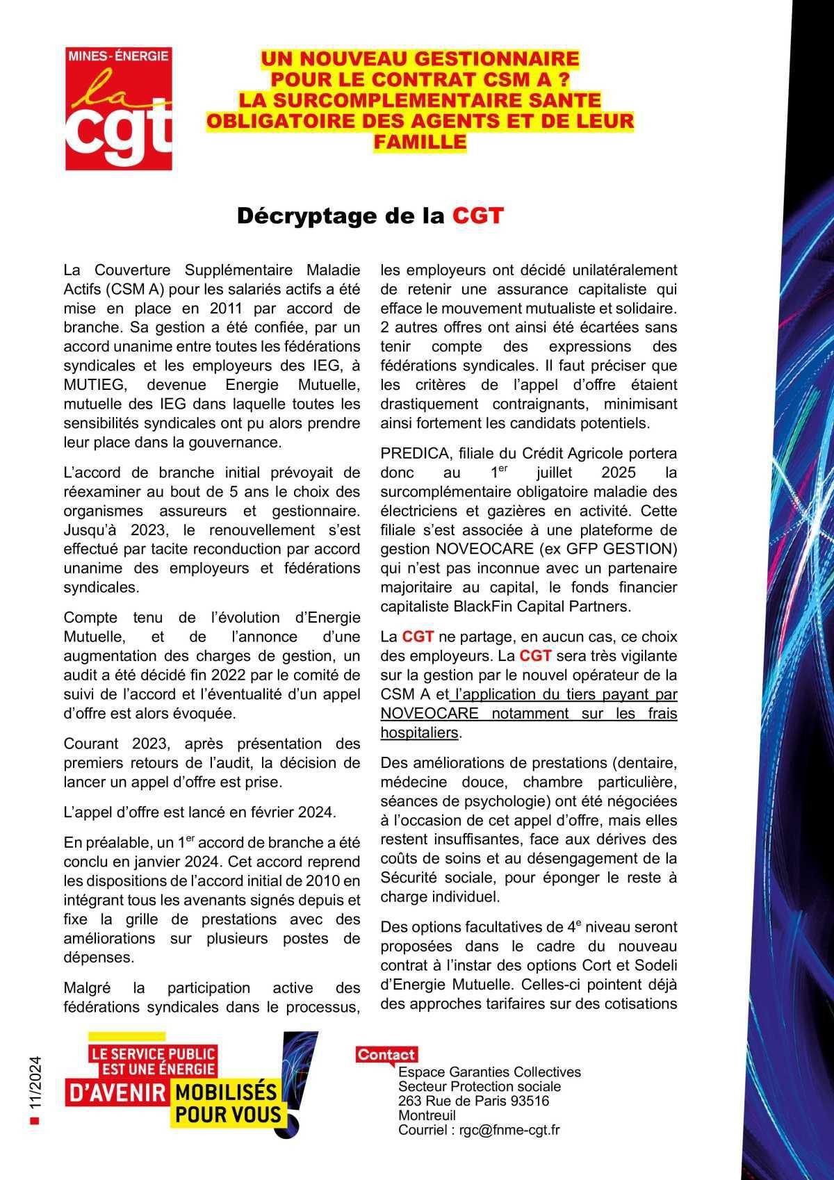 Surcomplémentaire : Un nouveau gestionnaire ?