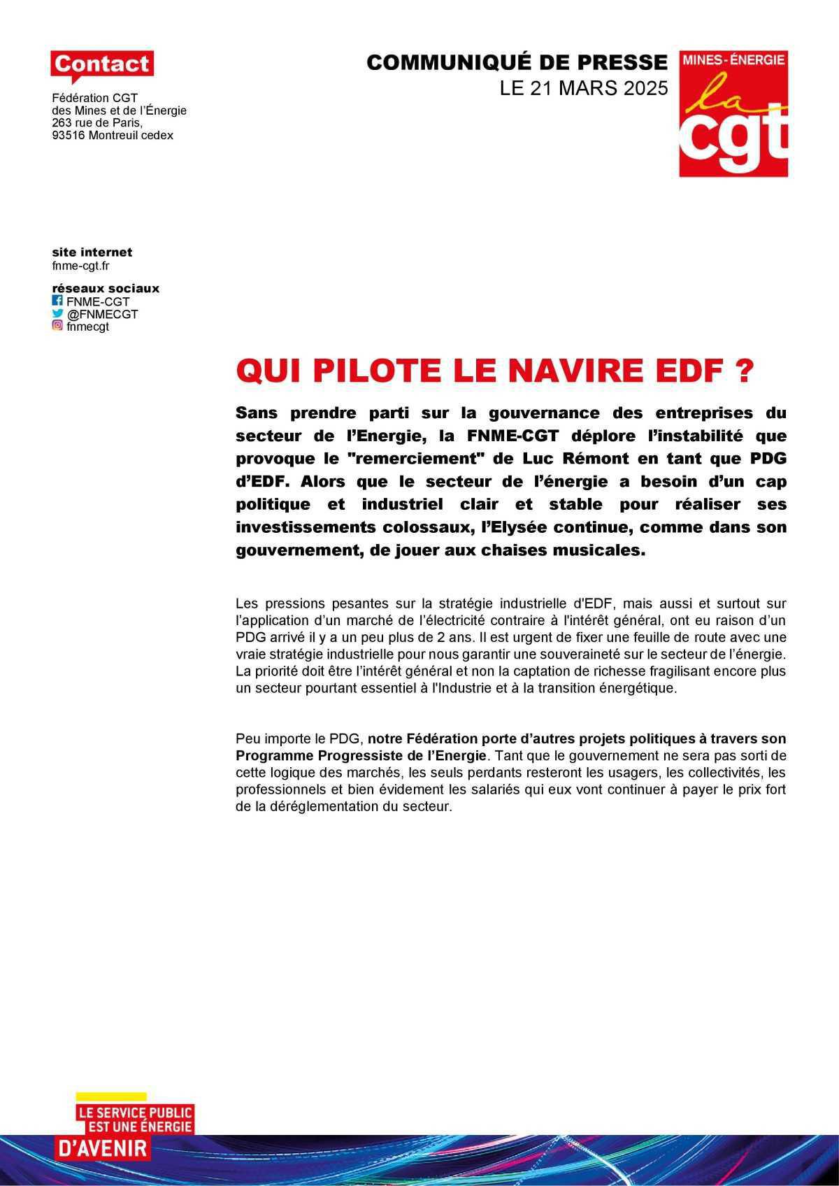 Qui pilote le navire EDF ?