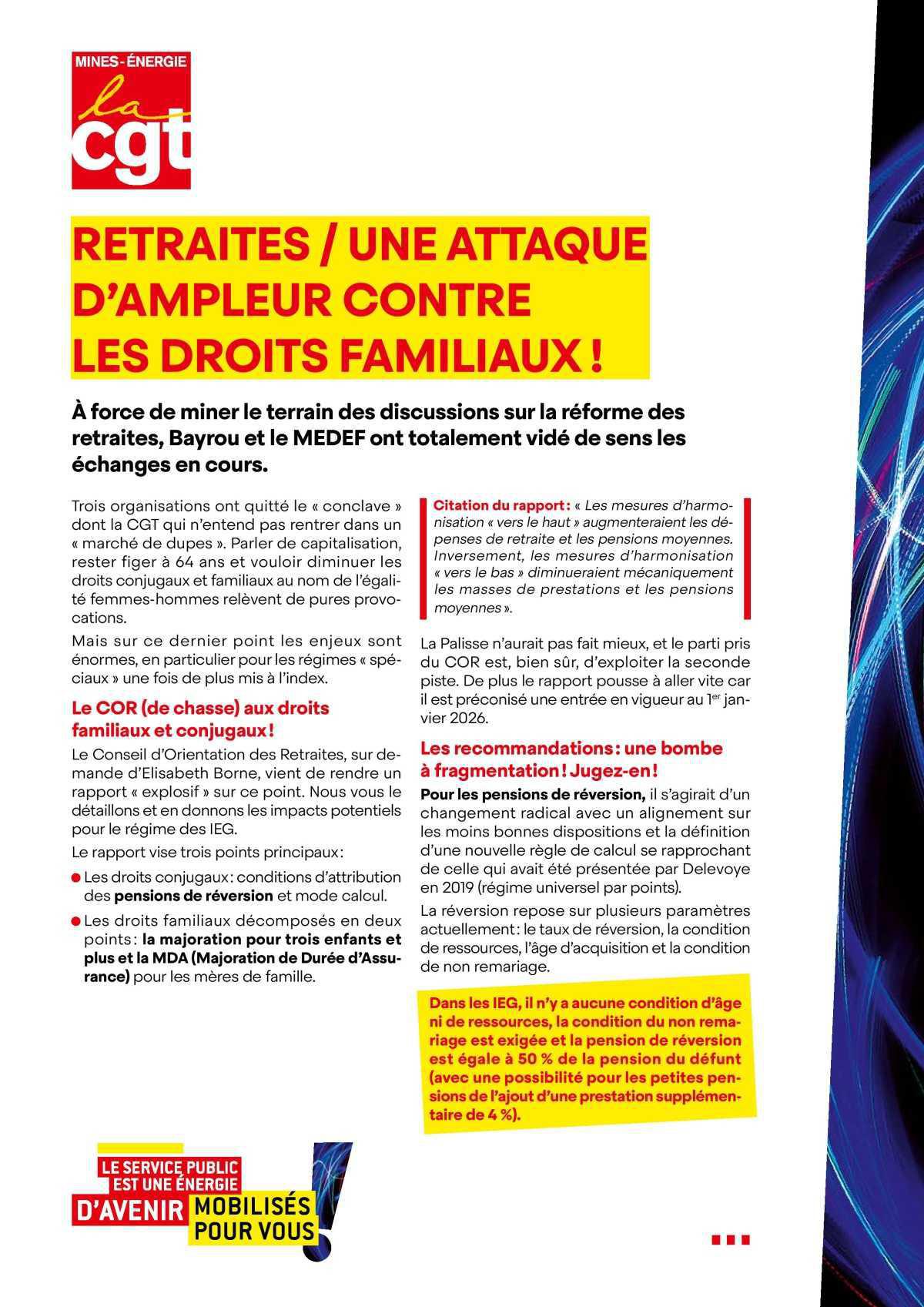 Retraites : une attaque d’ampleur contre les droits familiaux !