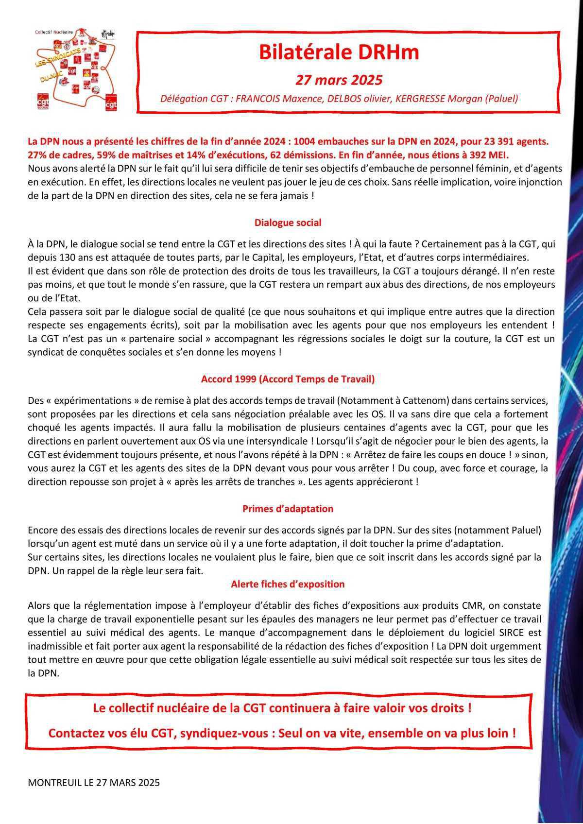 Tensions croissantes à la DPN : La CGT monte au créneau !!