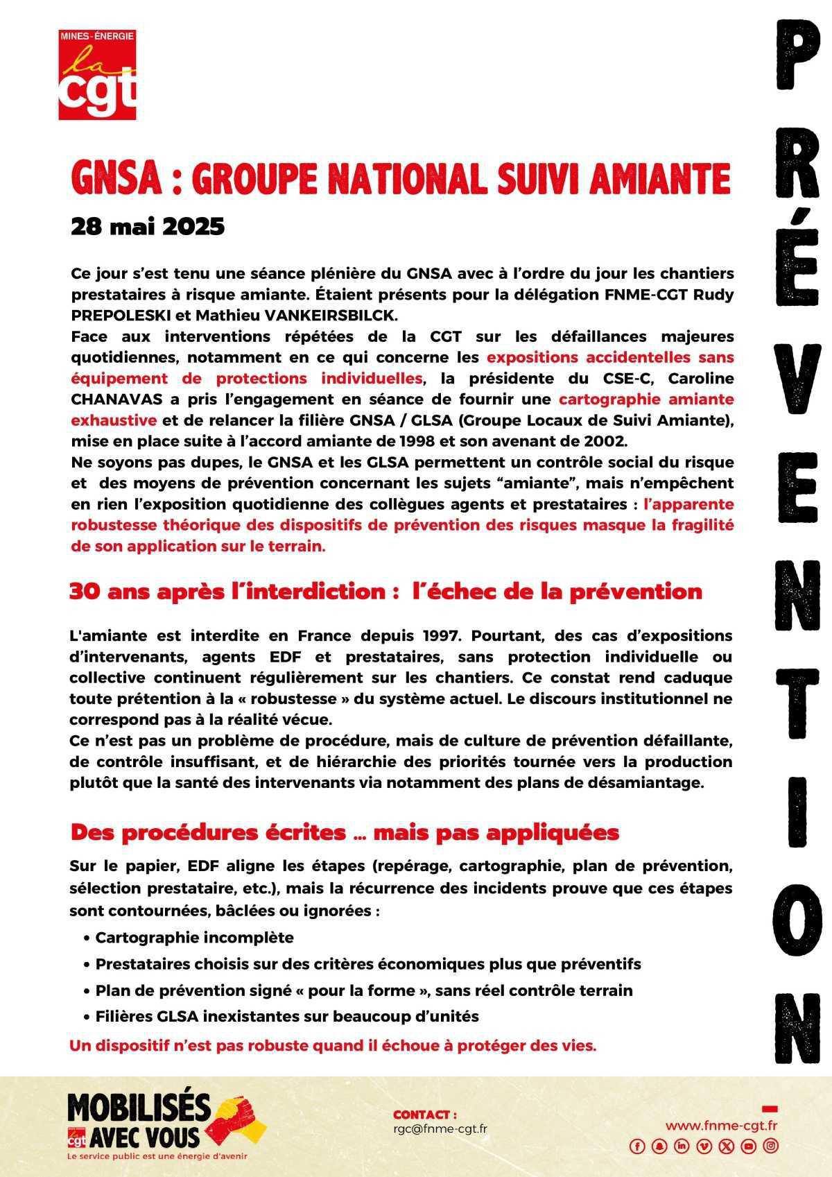 Echec de la prévention amiante