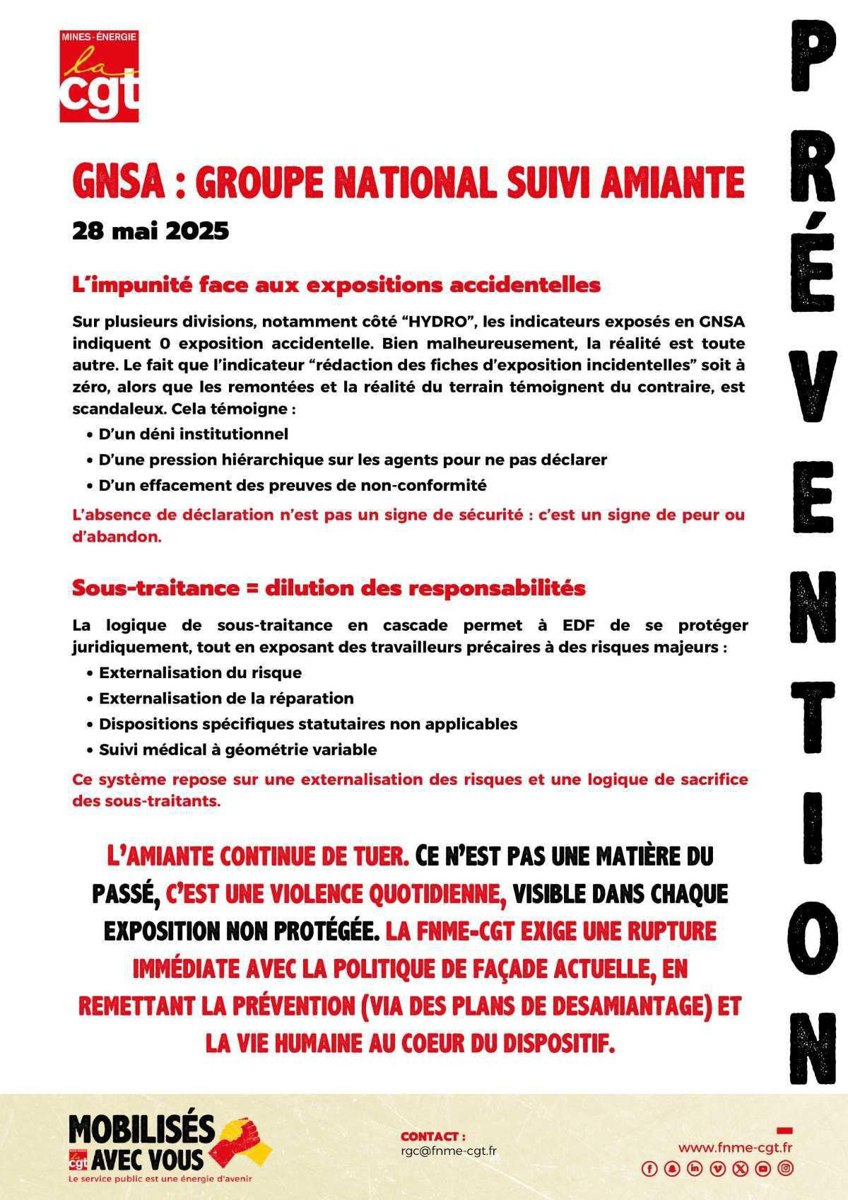 Echec de la prévention amiante