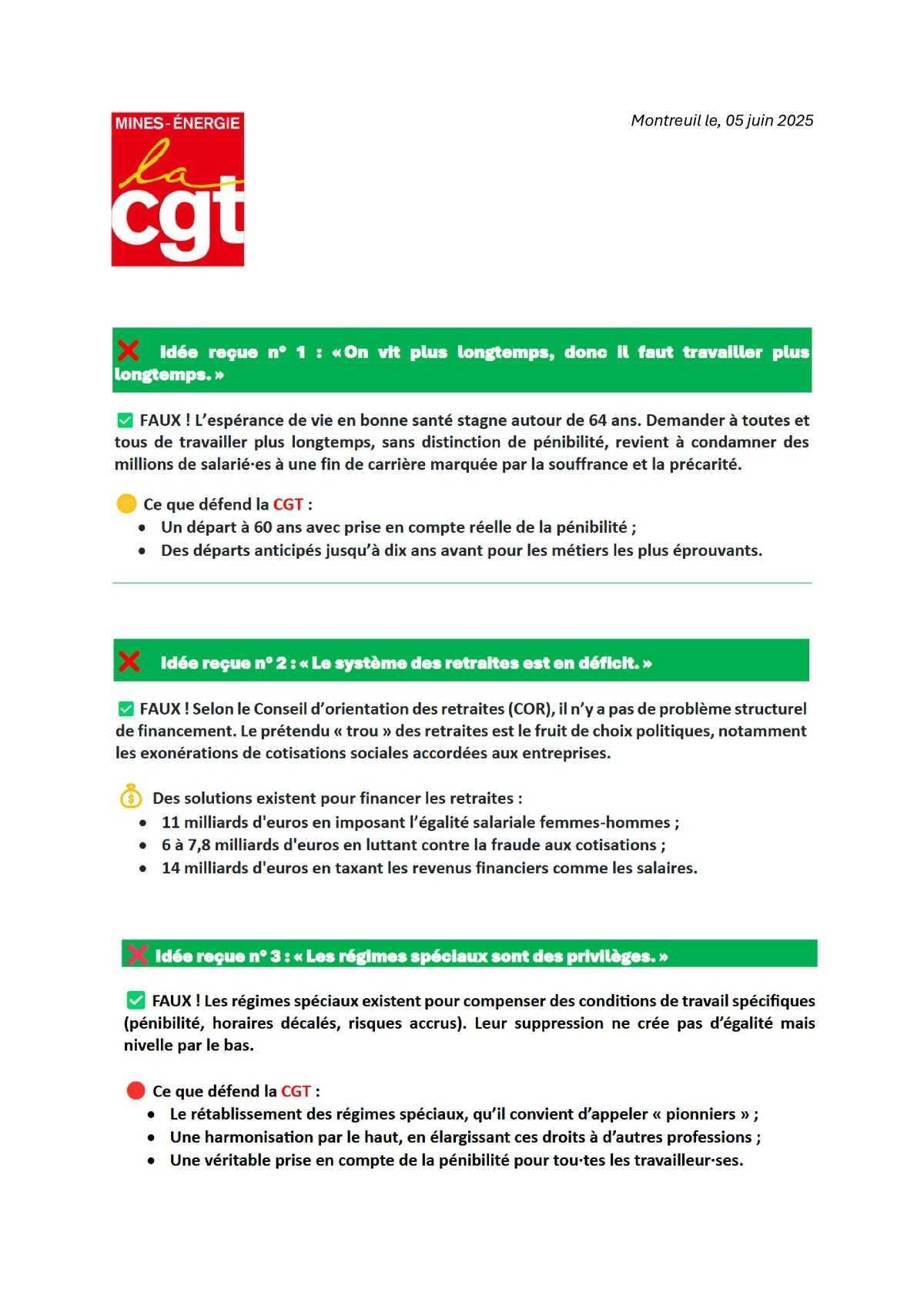 10 idées reçues sur les retraites ! 10 idées reçues sur les retraites !