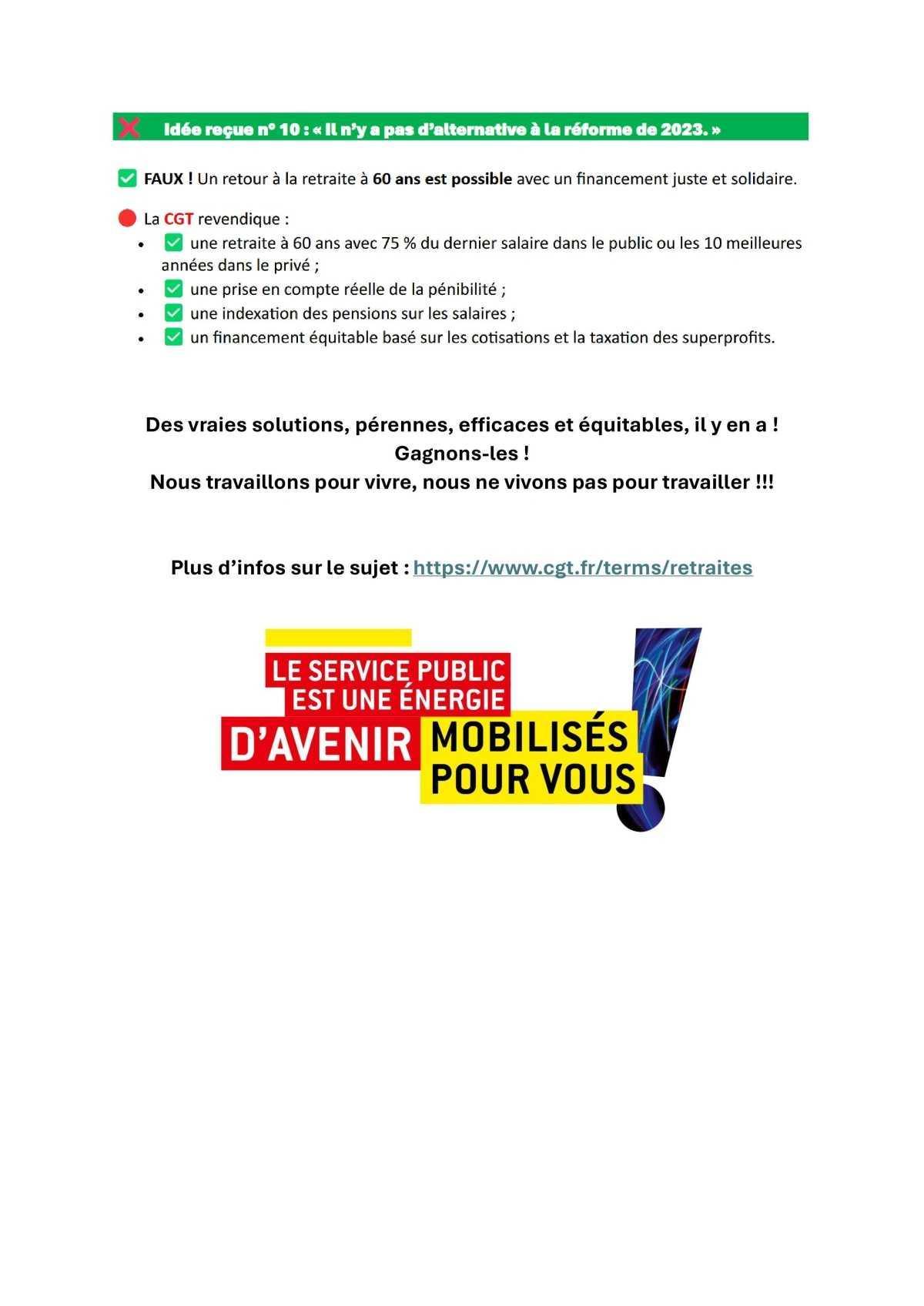 10 idées reçues sur les retraites ! 10 idées reçues sur les retraites !