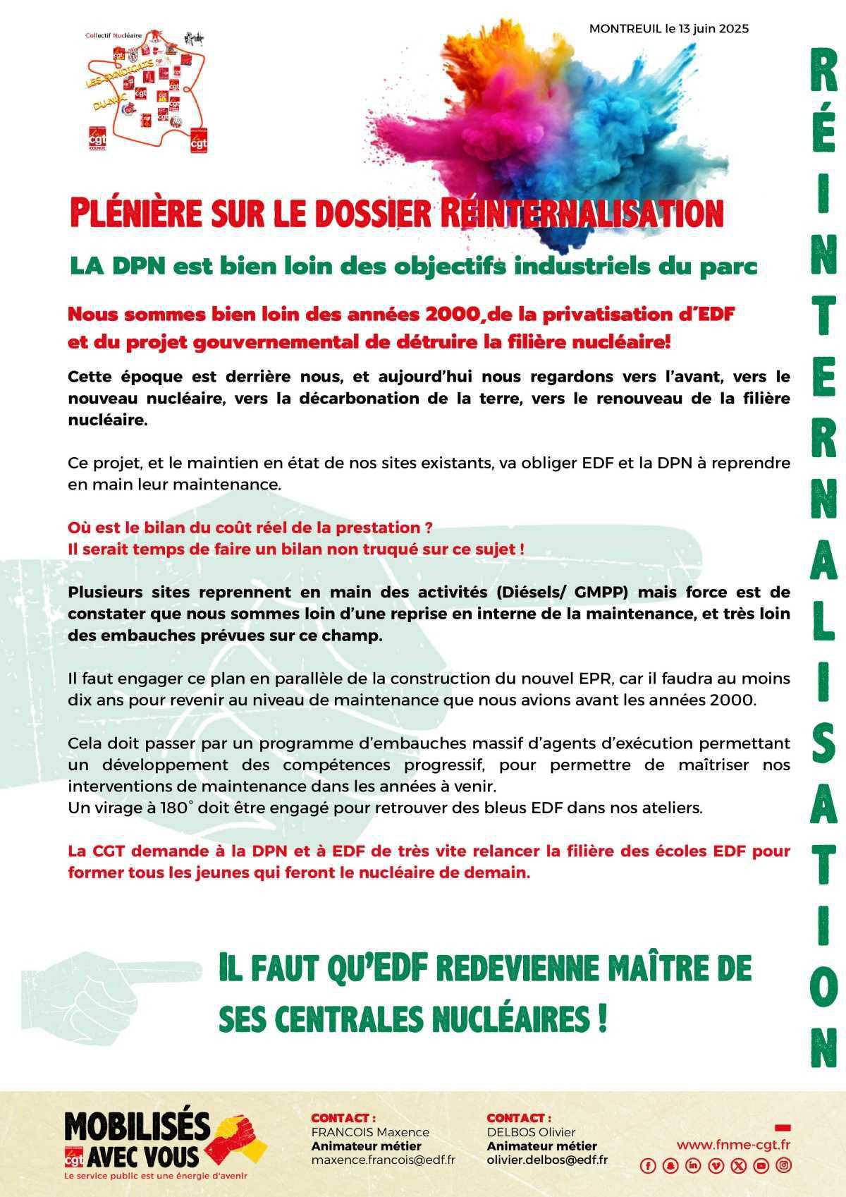 Réinternalisation : La DPN est bien loin des objectifs industriels du parc