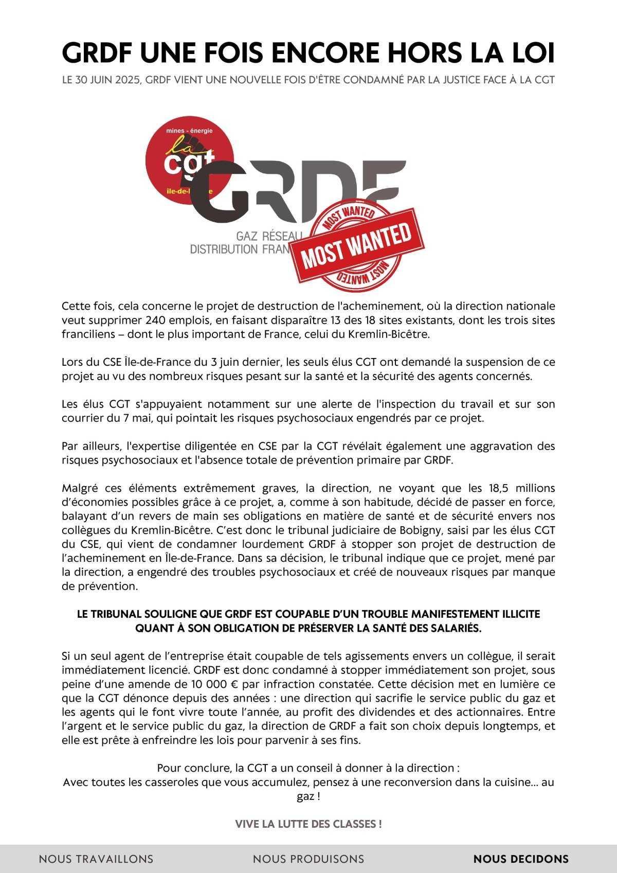 GRDF une fois encore hors la loi GRDF une fois encore hors la loi