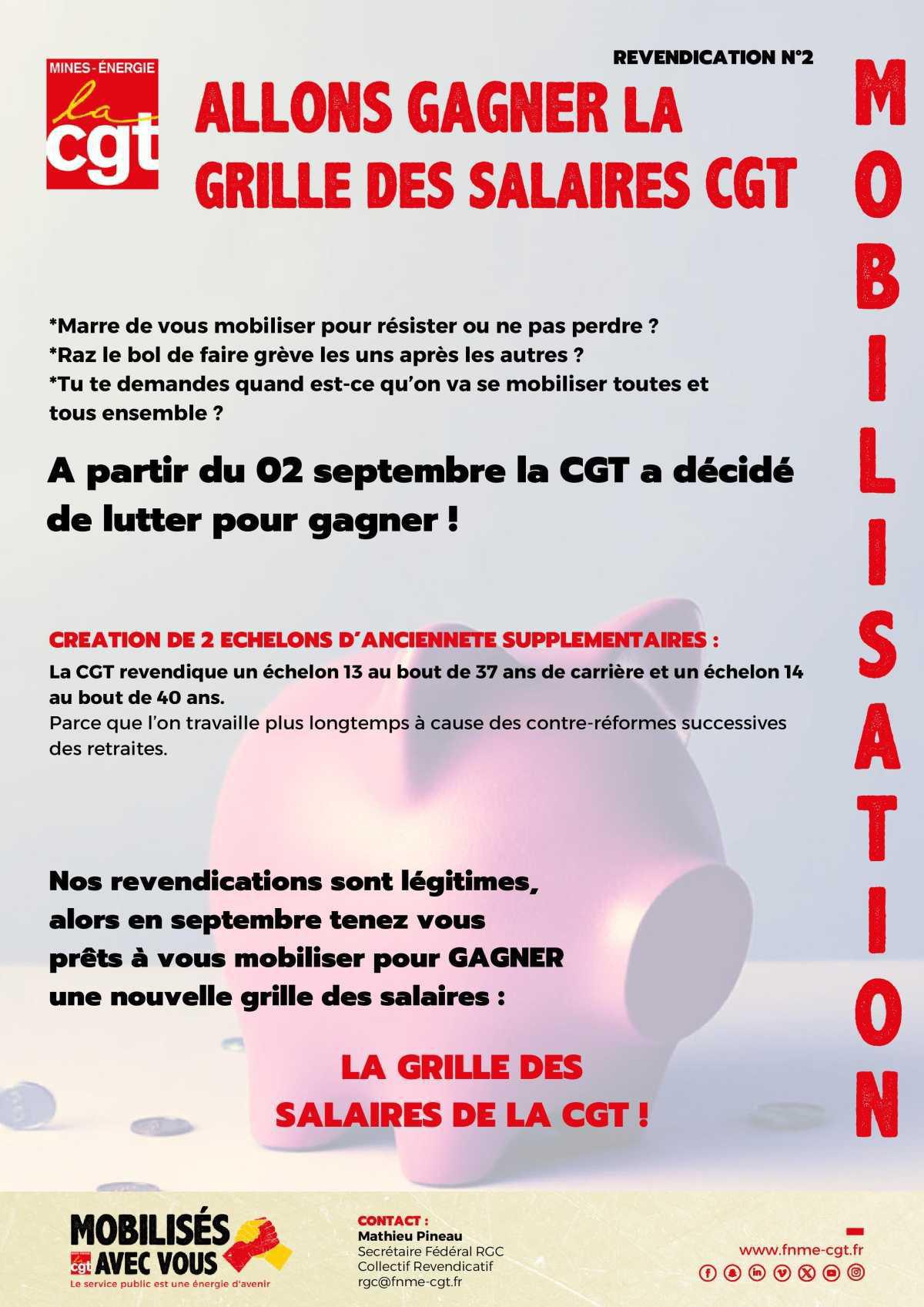 Grille des salaires CGT - REVENDICATION N°2