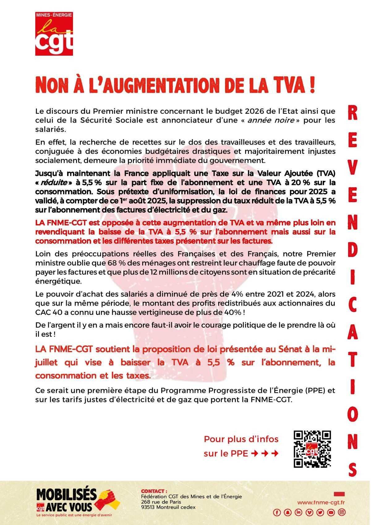 Non à l'augmentation de la TVA ! Non à l'augmentation de la TVA !
