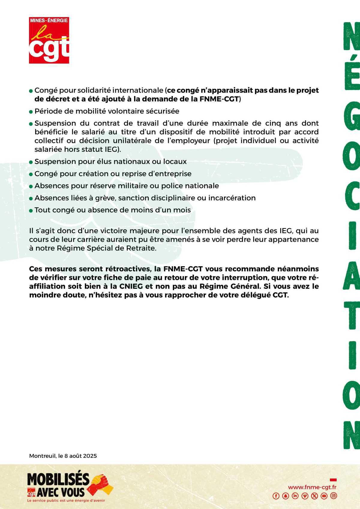 Régime Spécial : Parution du décret de continuité d’affiliation