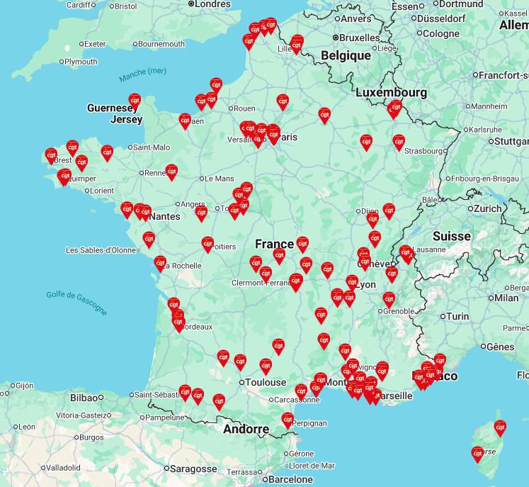 ALLONS GAGNER la grille des salaires CGT ! (Carte de France des mobilisations, Vidéo)