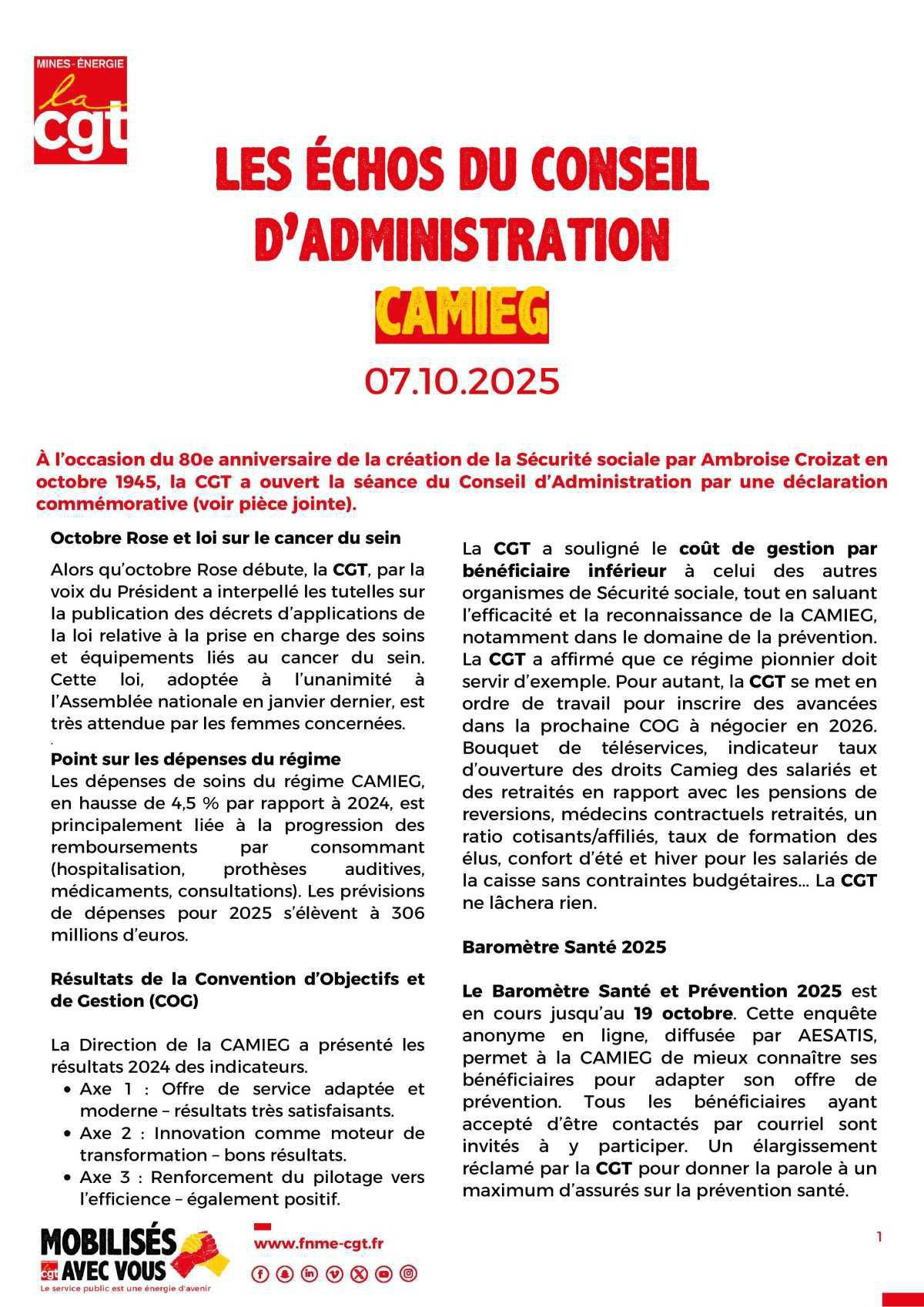 CAMIEG : bilan, innovations et perspectives