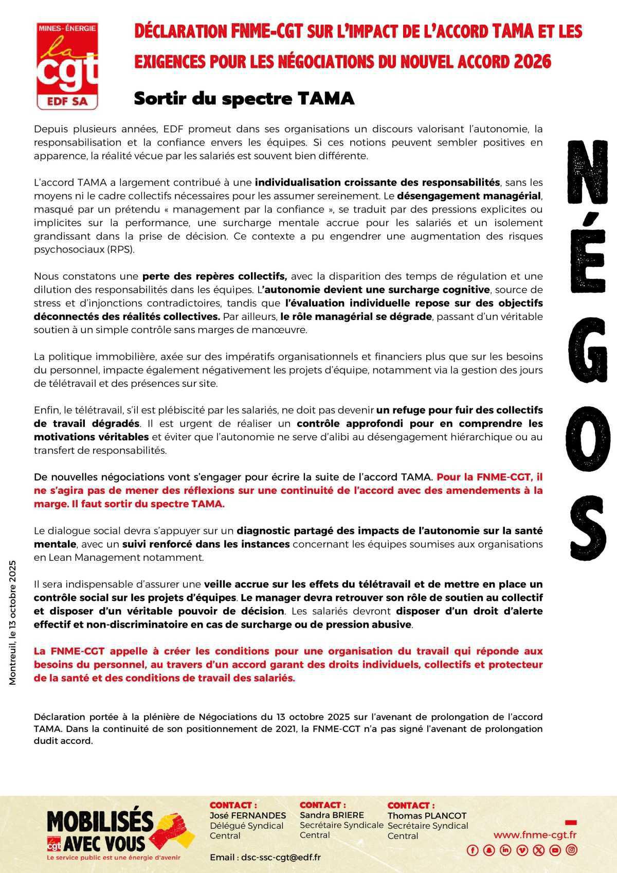 Sortir du spectre TAMA