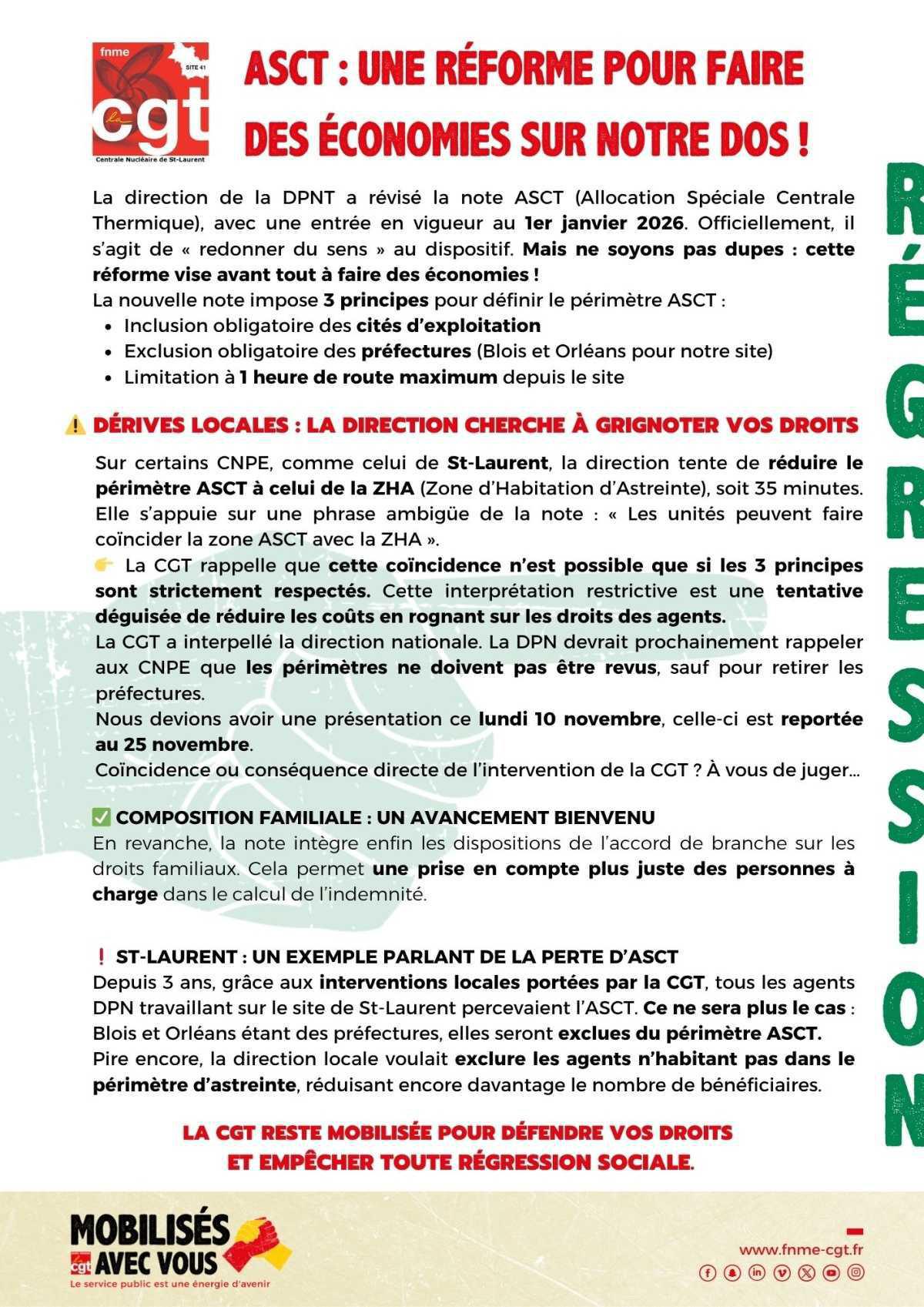 ASCT : Une réforme pour faire des économies sur notre dos !