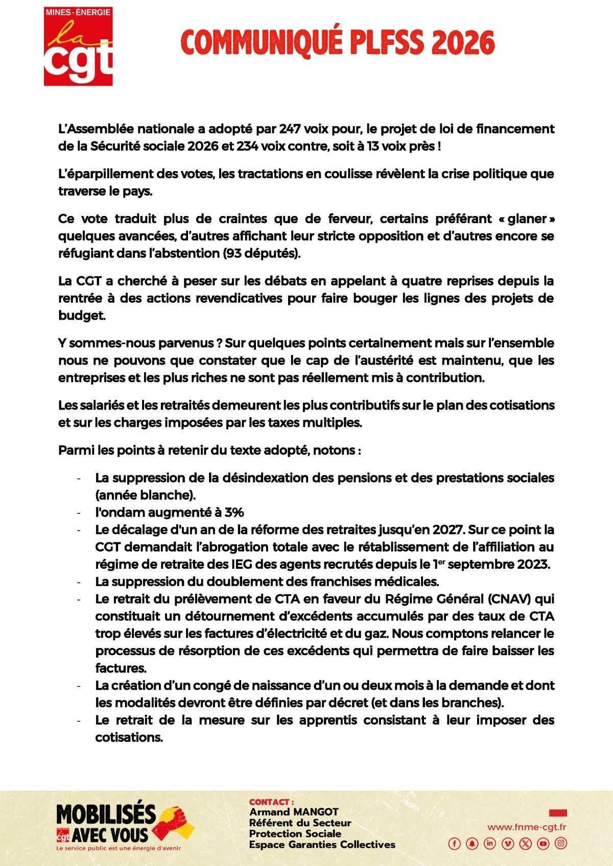 PLFSS 2026 : petites victoires, grandes menaces PLFSS 2026 : petites victoires, grandes menaces