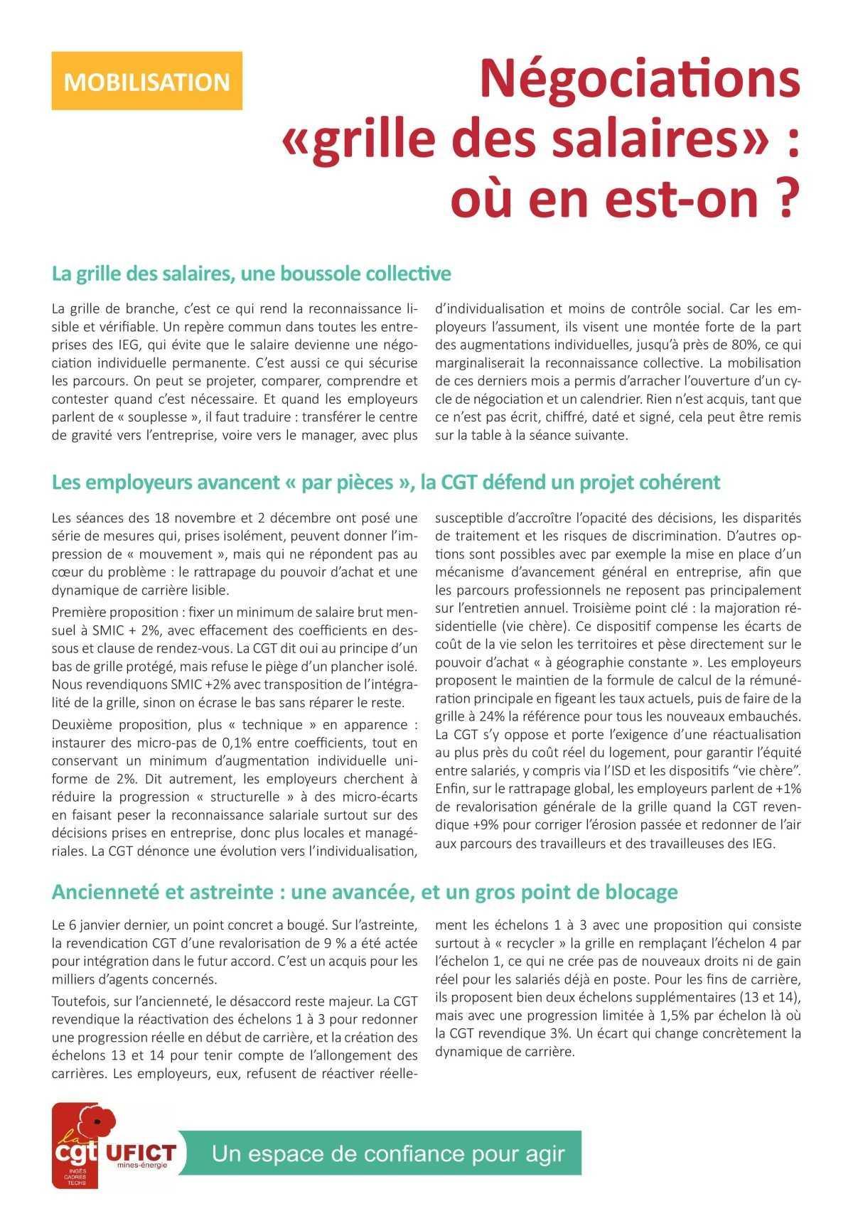 Négociations « grille des salaires » : où en est-on ? Négociations « grille des salaires » : où en est-on ?