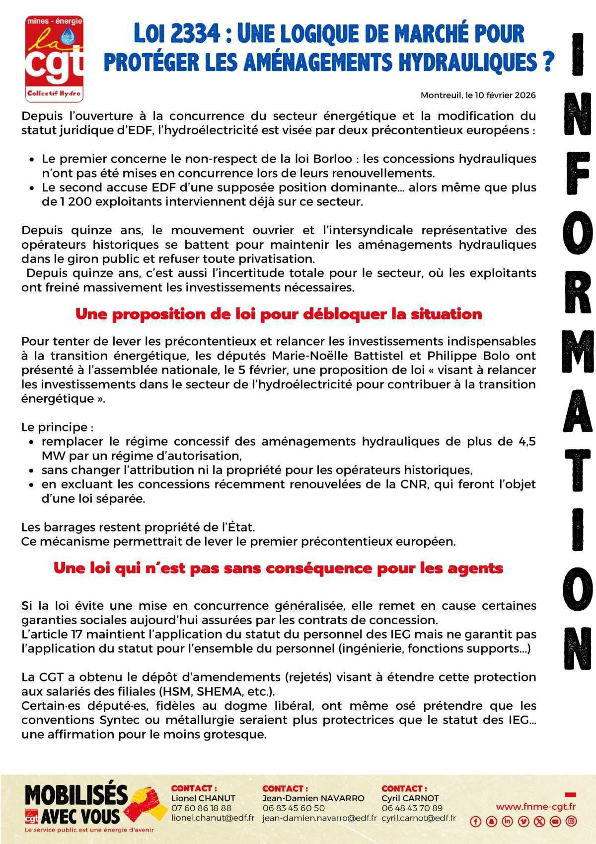 Loi 2334 Hydro : Une logique de marché pour protéger les aménagements hydrauliques ?