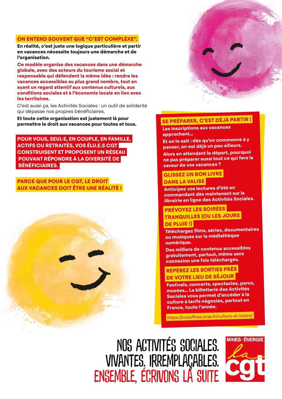  Connaître l’offre pour réussir ses vacances avec la CCAS !